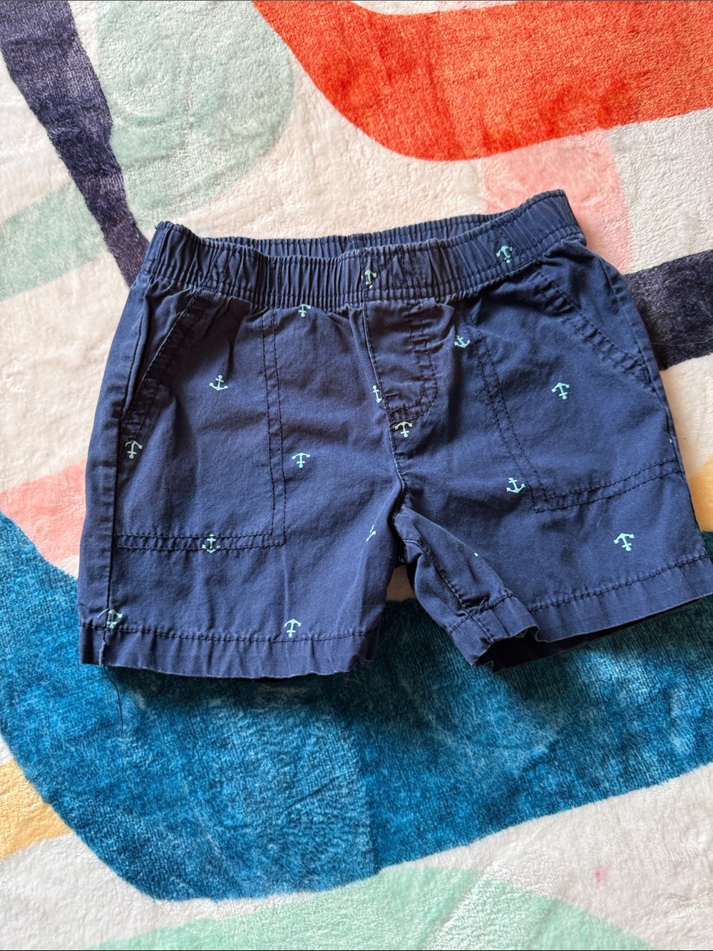 Carter's Navy Shorts with Mint Anchor Accents Size 18 M